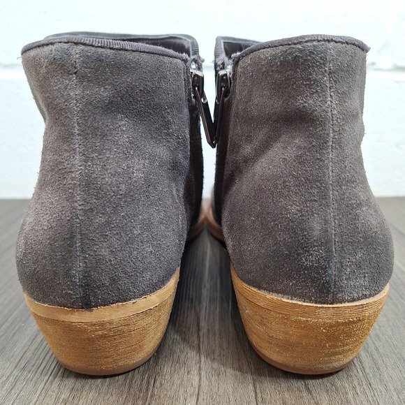 Sam Edelman Western Mercer Grey Suede Boots Side Zip Stacked Heel Women's 9.5M - Picture 5 of 10